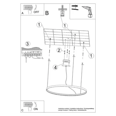 Lysekrone RIO 55 sort 3000K