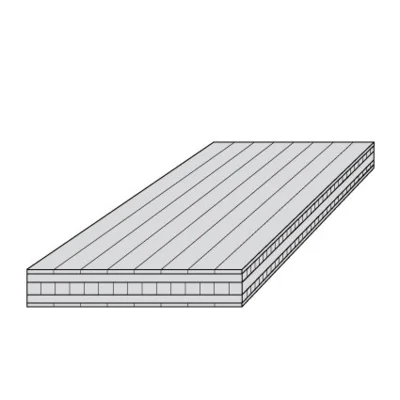 20 mm bambusplade - Plain pressed, Ecru 122x244 cm.