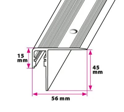 Trappeforkant til LED 56x47 mm. - midthullet