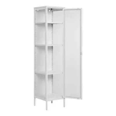 Brisbane smalt vitrineskab, Hvid 180 cm.