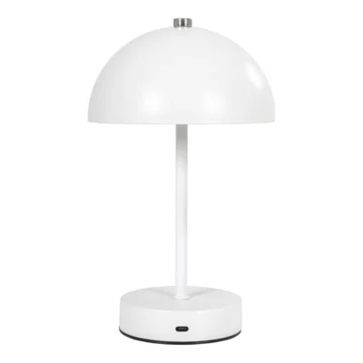 Holt LED Bordlampe, hvid stål genopladelig