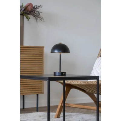 Holt LED Bordlampe, sort/messing genopladelig