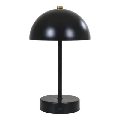 Holt LED Bordlampe, sort/messing genopladelig