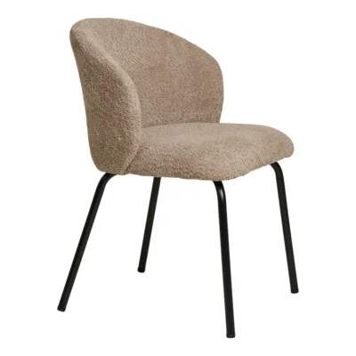 Safira Spisebordsstol, beige bouclé