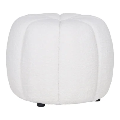 Paisley Puf, Off-white Ø48x38 cm.