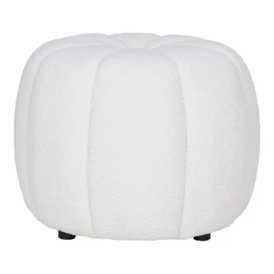 Paisley Puf, Off-white Ø48x38 cm.