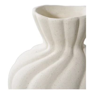 Vase, hvid keramik, sæt á 2 stk.