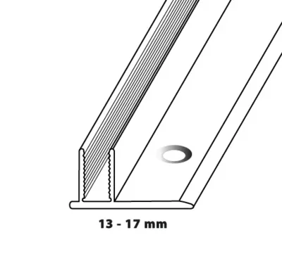 Afslutningsprofil, Multiflex Mat alu - HØJ 13-17 mm.
