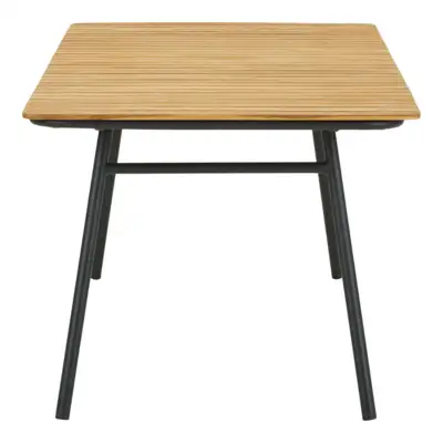 Cleveland, Spisebord med teak bordplade og sorte ben