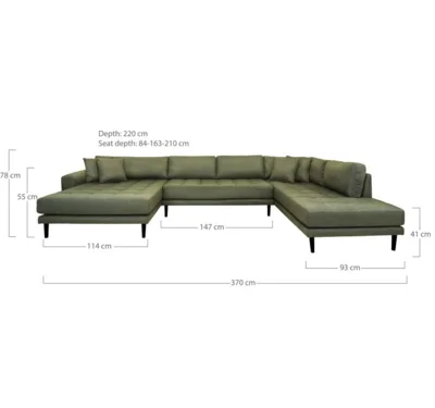 Lido U-Sofa Åben Ende, venstrevendt