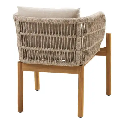 Terracina Spisebordsstol akacietræ med beige hynde