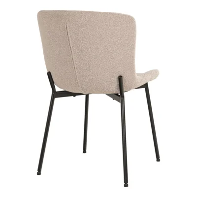 Maceda Spisebordsstol i beige bouclé