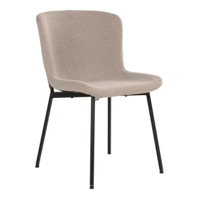 Maceda Spisebordsstol i beige bouclé