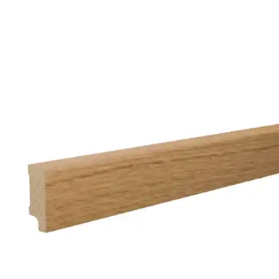 Fodpanel i eg til trægulv, 16x60 mm. Mat finér