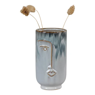 Vase i blå keramik