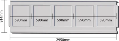 2950x914 mm.