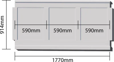 1770 x 914 mm.