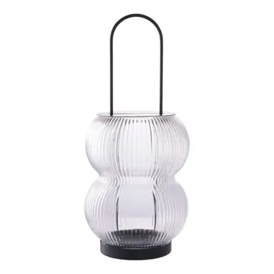 Lucena Lanterne, i sort metal og glas