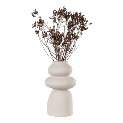 Vase i beige keramik