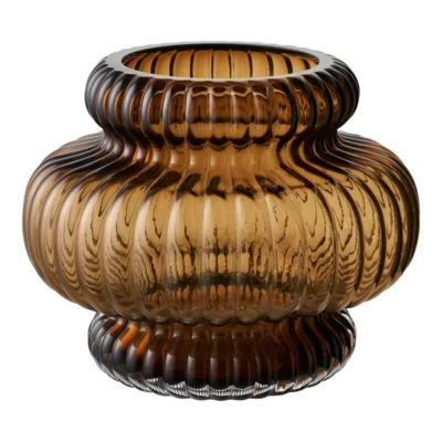 Vase, mundblæst glas - smoked brun