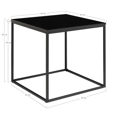 Vita Hjørnebord - Sort stel