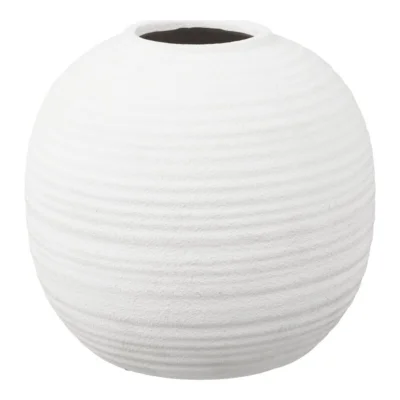 Vase i hvid keramik Ø30 cm.