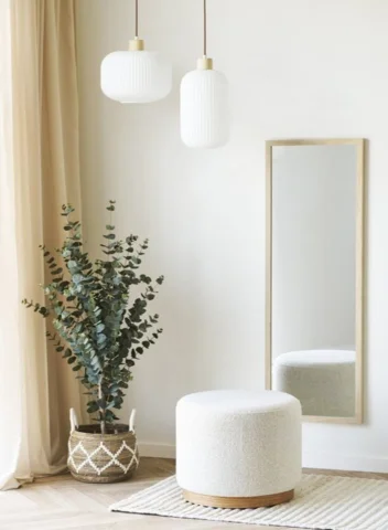 Loftlampe Argalo i hvidt glas