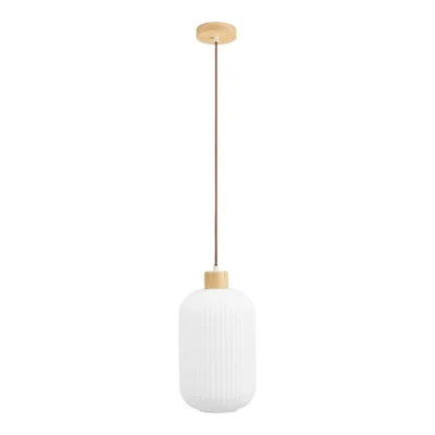 Loftlampe Argalo i hvidt glas