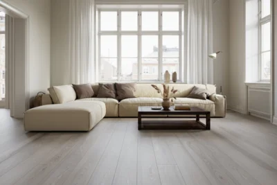 Plankegulv i Ask Rustic, Hvid matlak - RESTPARTI