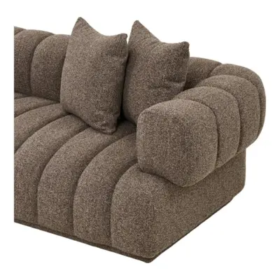 Aurora Loungesofa, Brun og venstrevendt med 3 puder