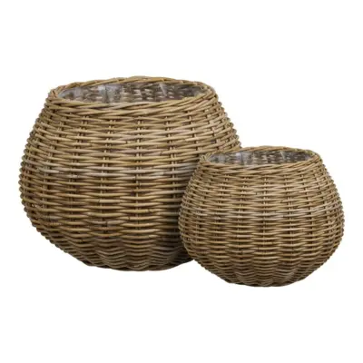 Melaka Kurve, naturfarvet rattan - sæt á 2 stk.