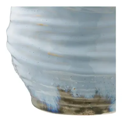 Mundblæst vase i lyseblåt glas