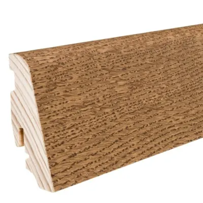 Fodpanel til trægulv, Afrikansk Eg light, 19x58 mm. Oliebehandlet
