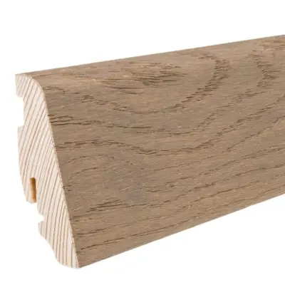 Fodpanel til trægulv, Eg konkyliegrå, 19x58 mm. Oliebehandlet