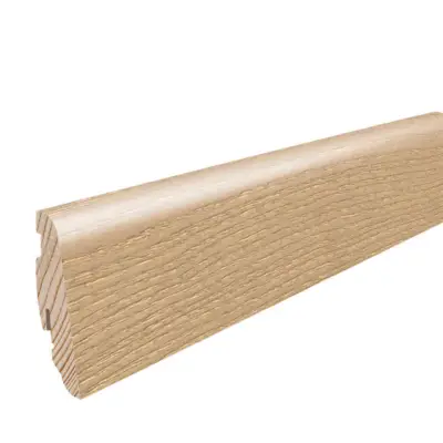 Fodpanel til trægulv, Ask pastel creme børstet, 19x58 mm. Oliebehandlet