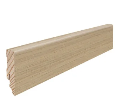 Fodpanel til trægulv, Eg lyse hvid børstet, 16x58 mm. Oliebehandlet