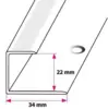 Afslutningsprofil, 21-22 mm. sidehullet 