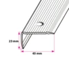 Vinkelprofil, 45x23 mm. med riller midthullet