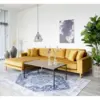 Lido Lounge Sofa - venstrevendt i sennepsgul velour
