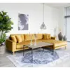 Lido Lounge Sofa - højrevendt i sennepsgul velour 