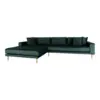 Lido Lounge Sofa - Sofa venstrevendt i mørkegrøn velour