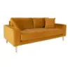 Lido 2,5 Personers Sofa - Sofa i sennepsgult velour