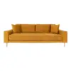 Lido 3 Personers Sofa - Sofa i sennepsgult velour