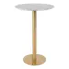 Bolzano Barbord med top i hvidt-marmor-look, messing stel