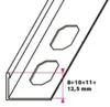 Klinkeprofiler, Lige afslutning - u/huller, børstet stål