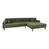 Lido Lounge Sofa - Sofa højrevendt i olivengrøn med fire puder