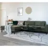 Lido Lounge Sofa - Sofa venstrevendt i olivengrøn med fire puder