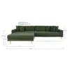 Lido Lounge Sofa - Sofa venstrevendt i olivengrøn med fire puder