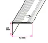 Vinkelprofil, 43x23 mm. med riller midthullet 