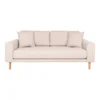 Lido 2,5 Personers Sofa - sand med to puder og natur træben